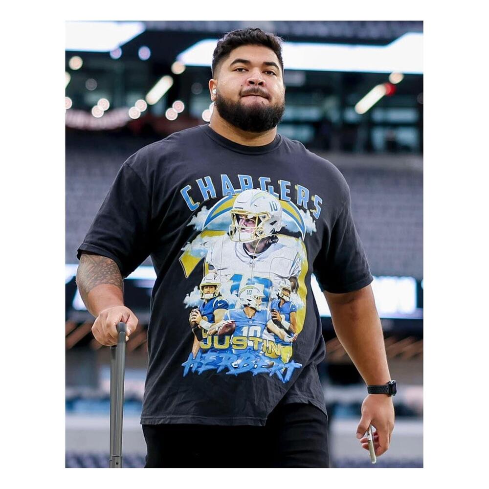 Breiden Fehoko Justin Herbert Chargers Football Tshirt